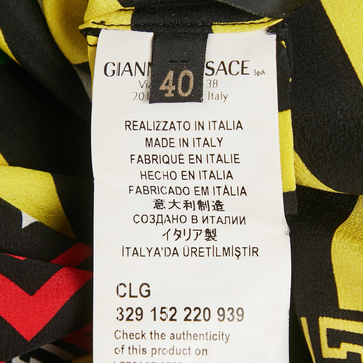 Versace Black Printed Silk Tunic Top