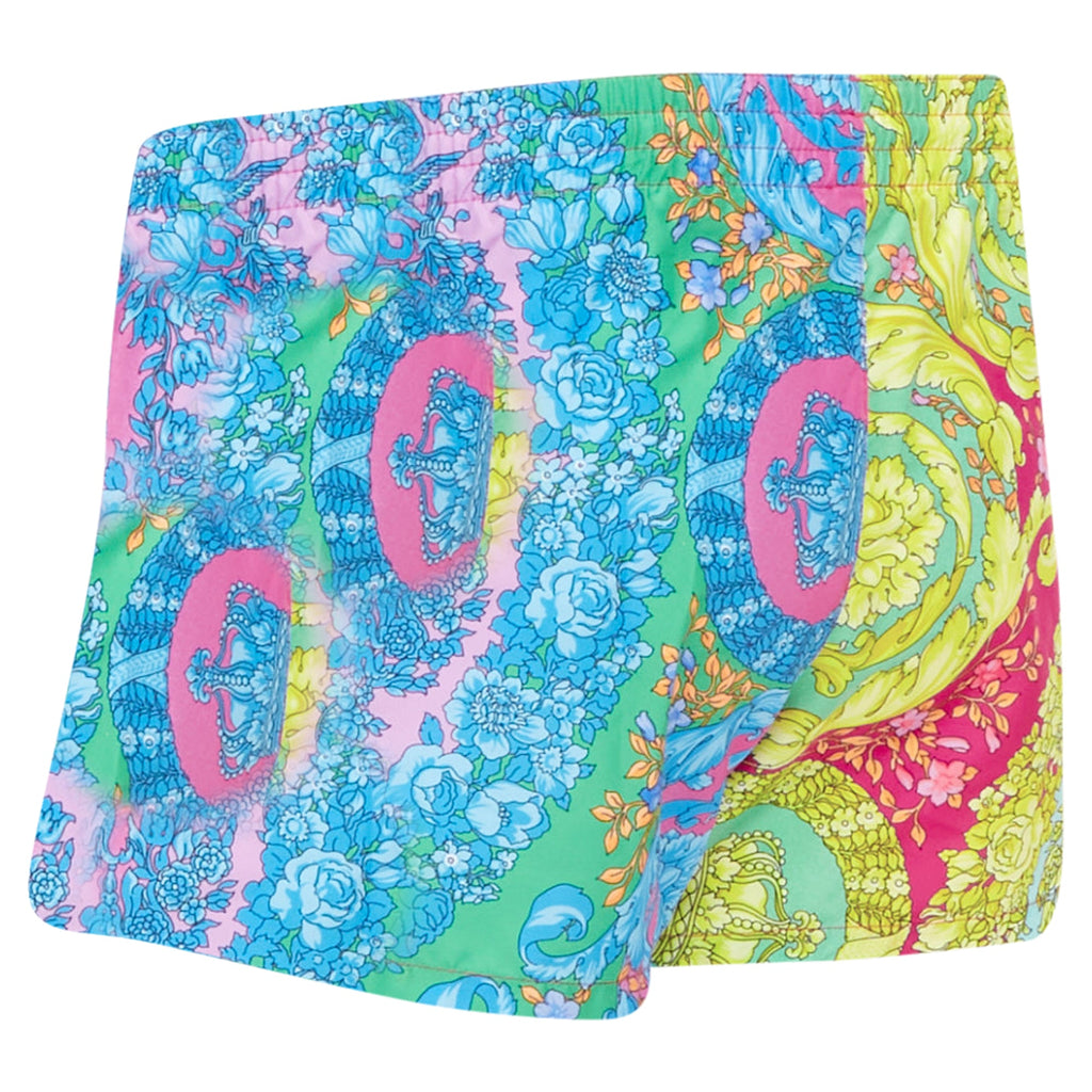 Versace Multicolor Fluo Barocco Beach Shorts