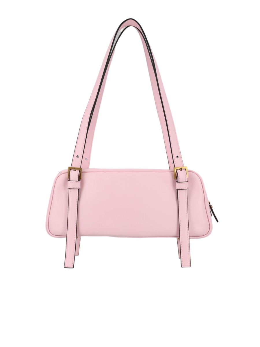 Pink Rectangular Lambskin Shoulder Bag