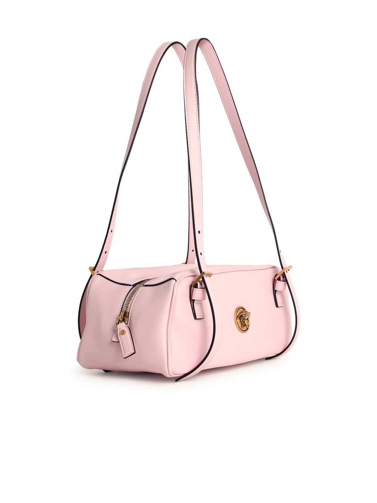 'Emblème' Pink Nappa Leather Bowling Bag