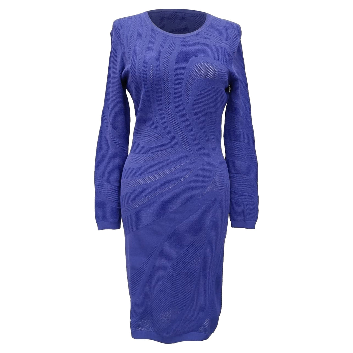 Versace Midi Dress in Blue Polyester