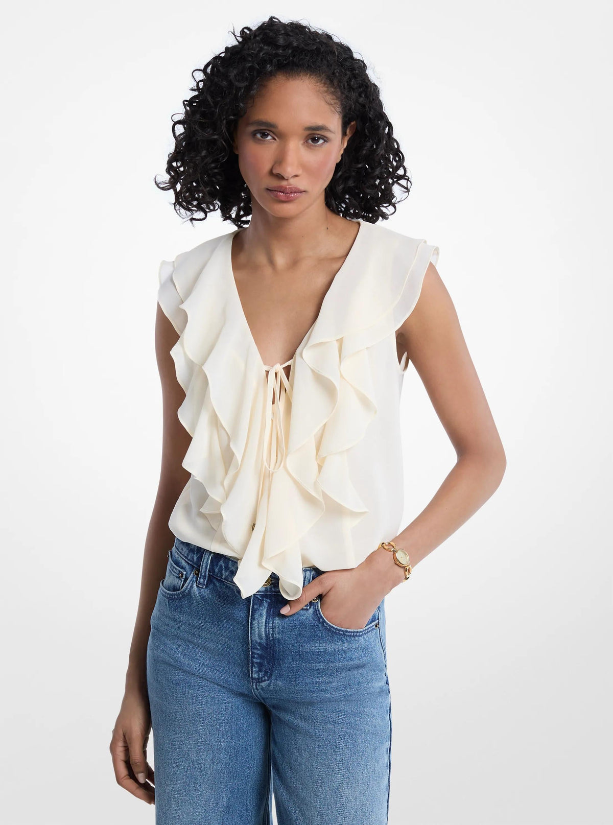Ruffled Georgette Blouse