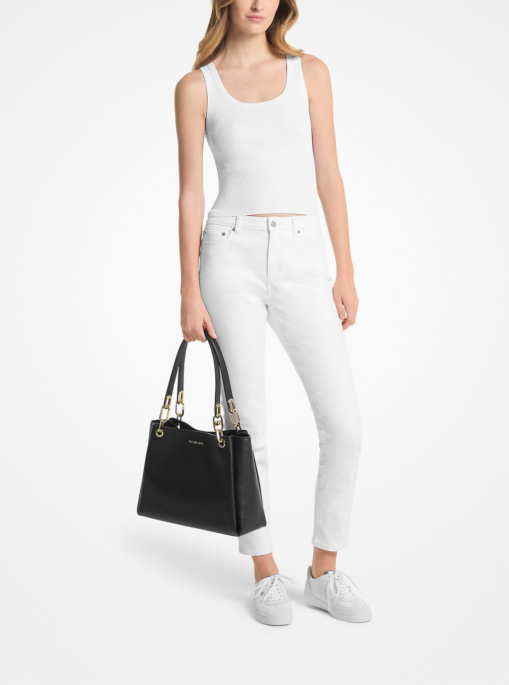 Trisha Large Pebbled Leather Shoulder Bag