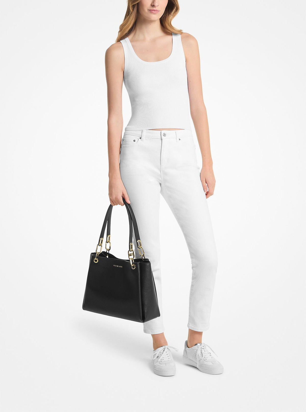 Trisha Large Pebbled Leather Shoulder Bag