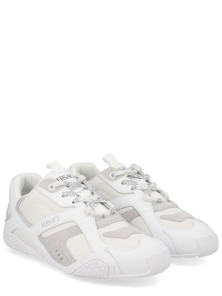 White Galaxia Layered Calf Leather Sneakers