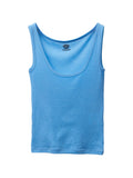 Ribbed Silk-Nylon Sleeveless Top With Subtle Logo