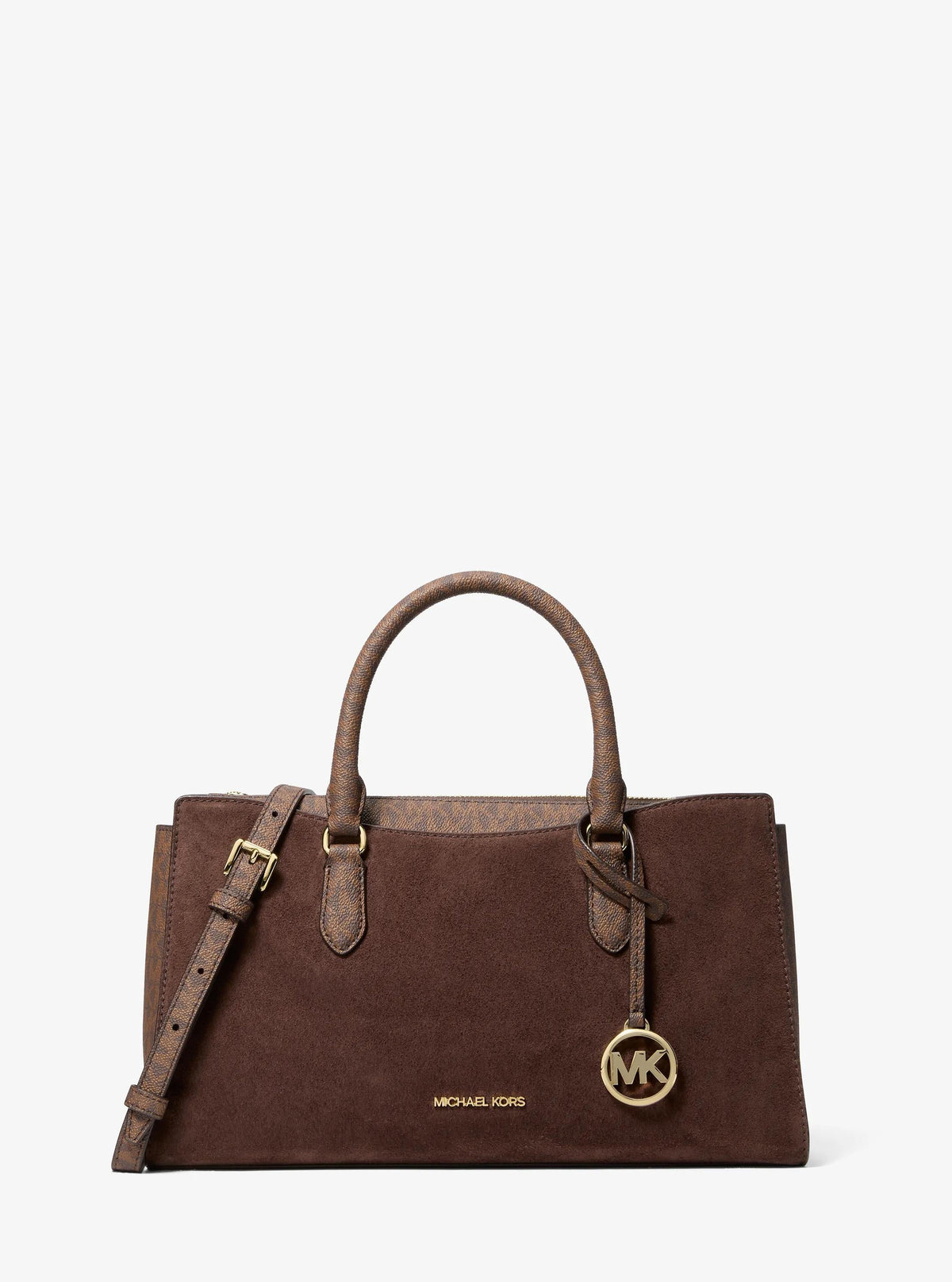 Arden Medium Signature Logo Top-Zip Satchel