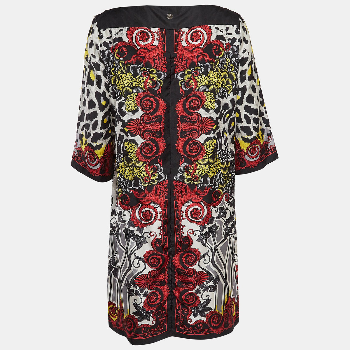 Versace Collection Multicolor Printed Silk Mini Dress