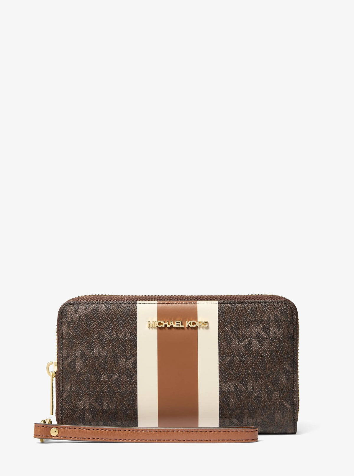 Jet Set Travel Large Striped Signature Logo Smartphone Wallet