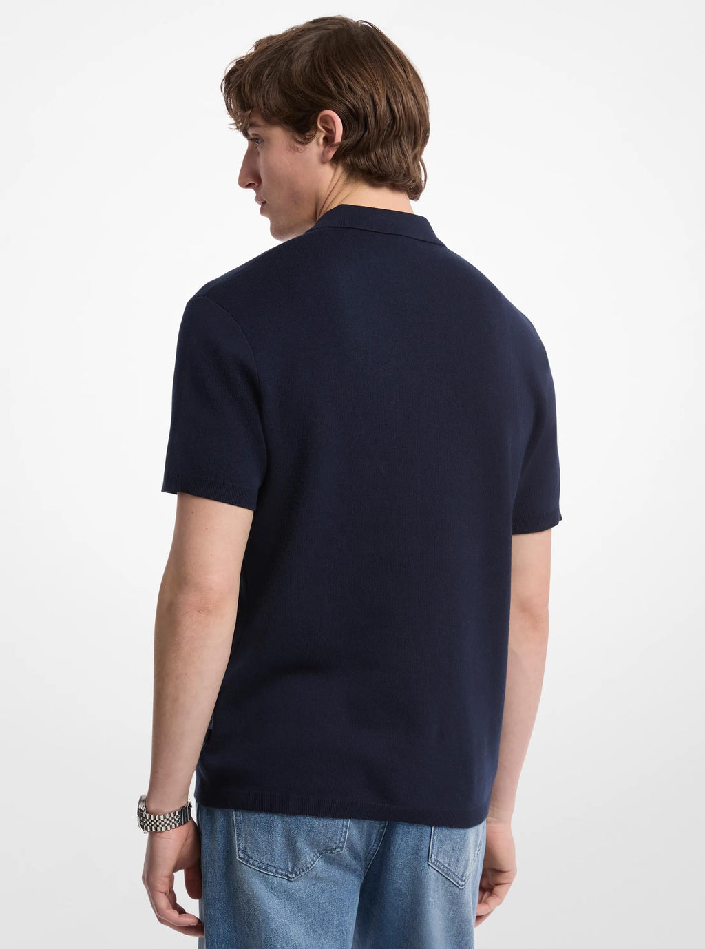 Cotton Zip-Up Polo Shirt