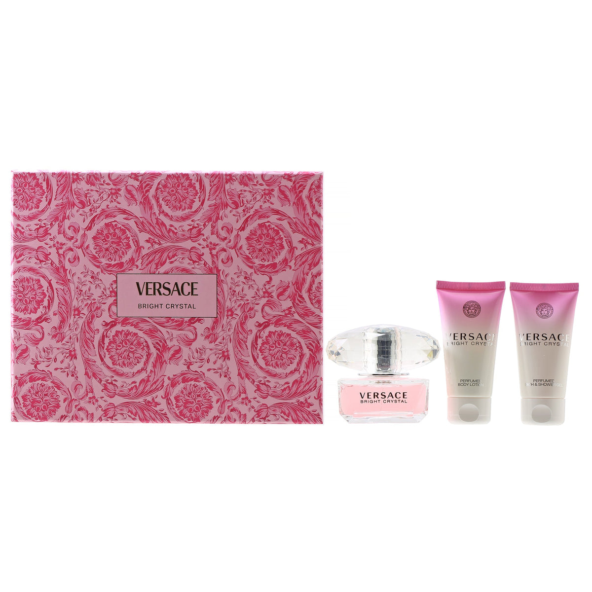 Versace Bright Crystal Set - 1.7 oz Spray/ 1.7 oz Shower Gel/ 1.7 oz Body Lotion
