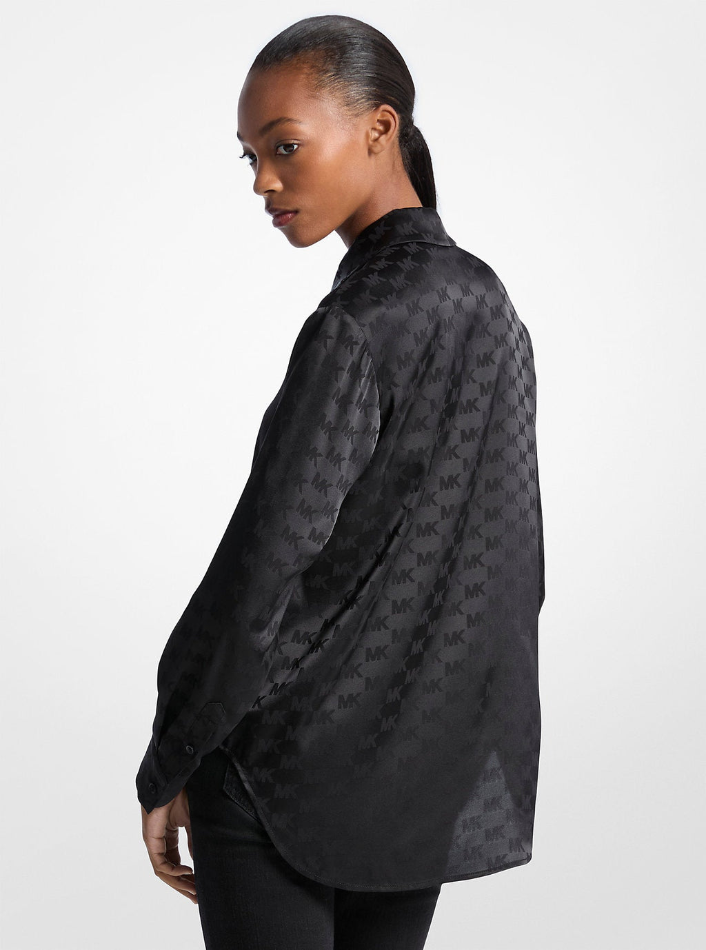 Logo Jacquard Satin Shirt