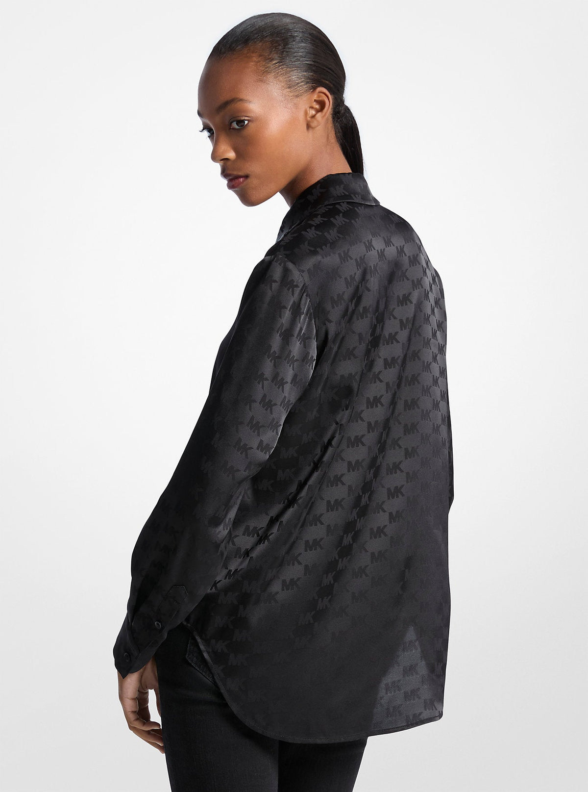 Logo Jacquard Satin Shirt