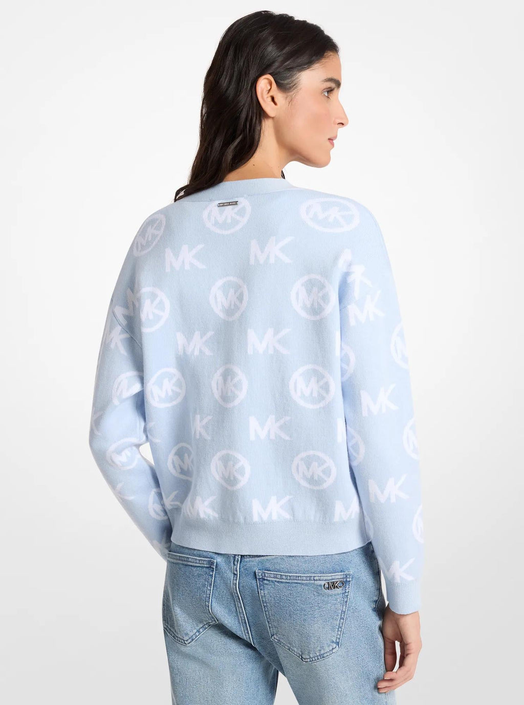 Logo Jacquard Cotton Blend Cardigan