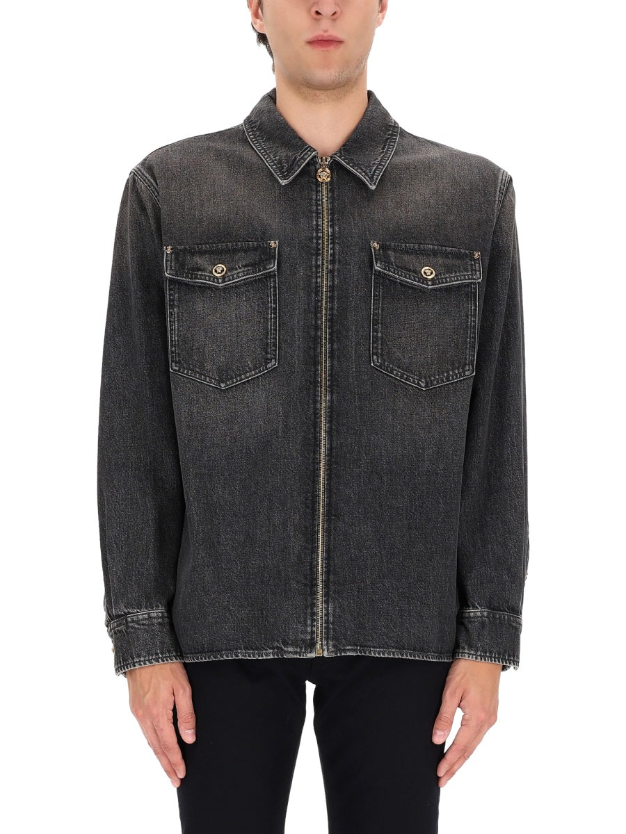 Washed Black Classic Cotton Denim Jacket