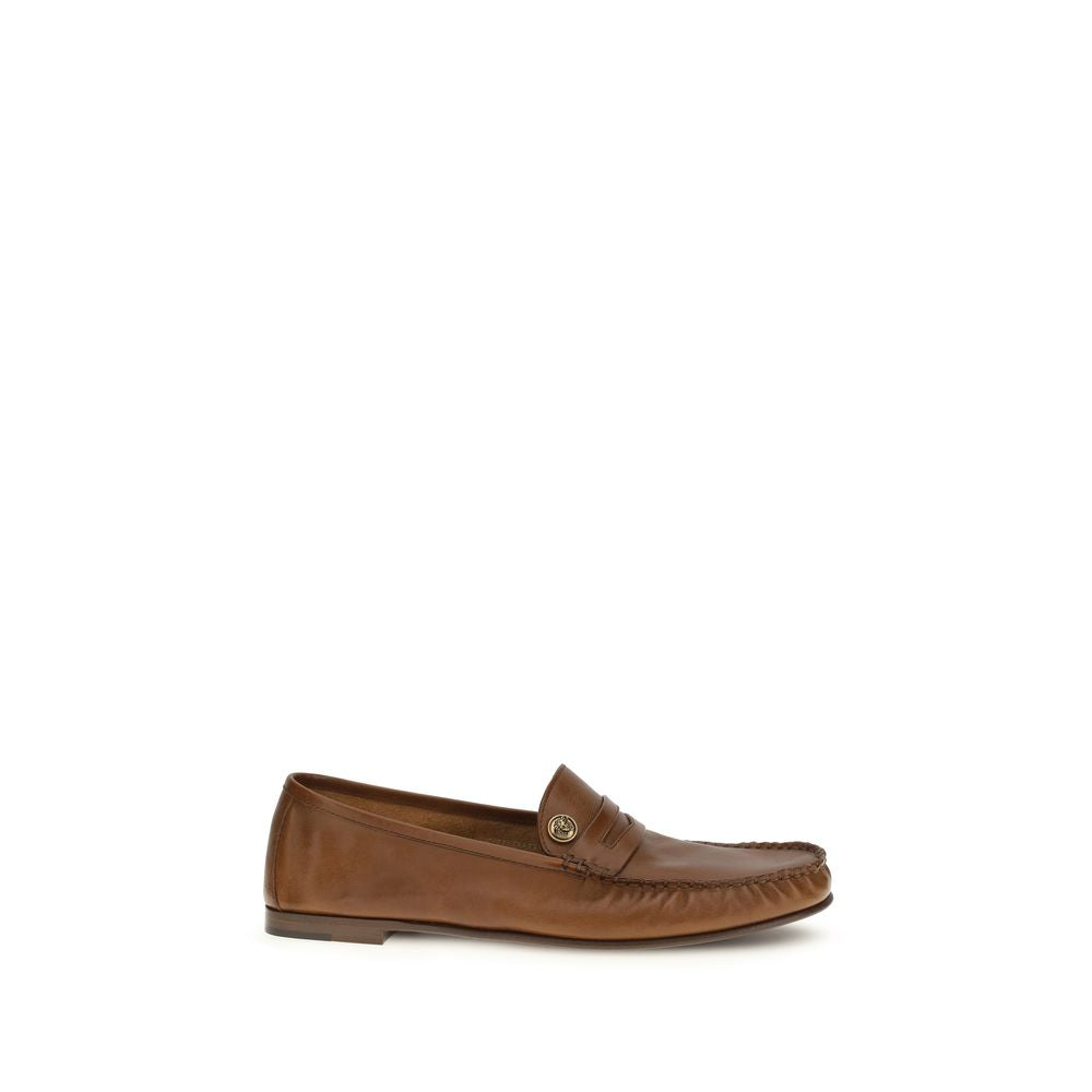 Versace Calf Leather Bos Taurus Slip-On Men's Loafers