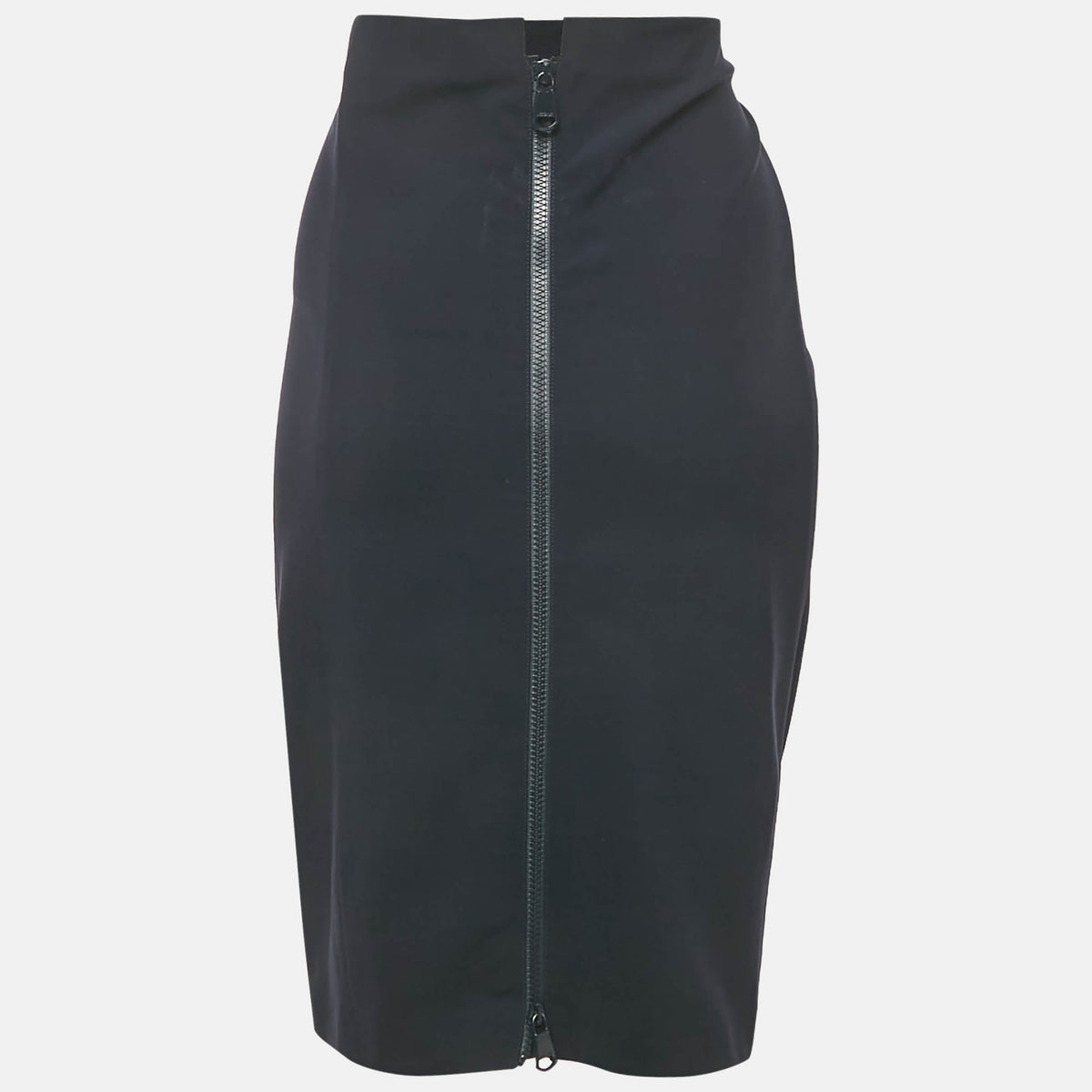 Versace Navy Blue Knit Knee Length Skirt