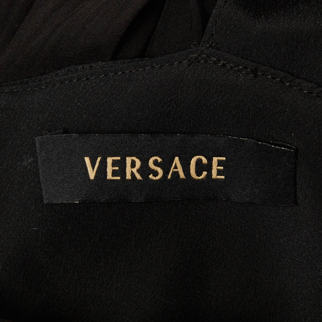 Versace Black Silk Halter Maxi Dress