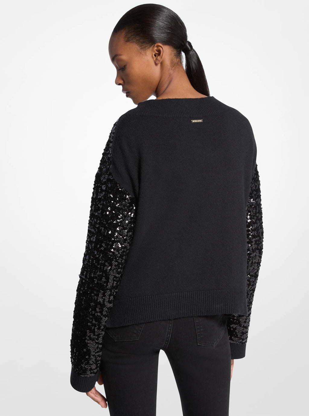 Sequined Cotton Blend Sweater