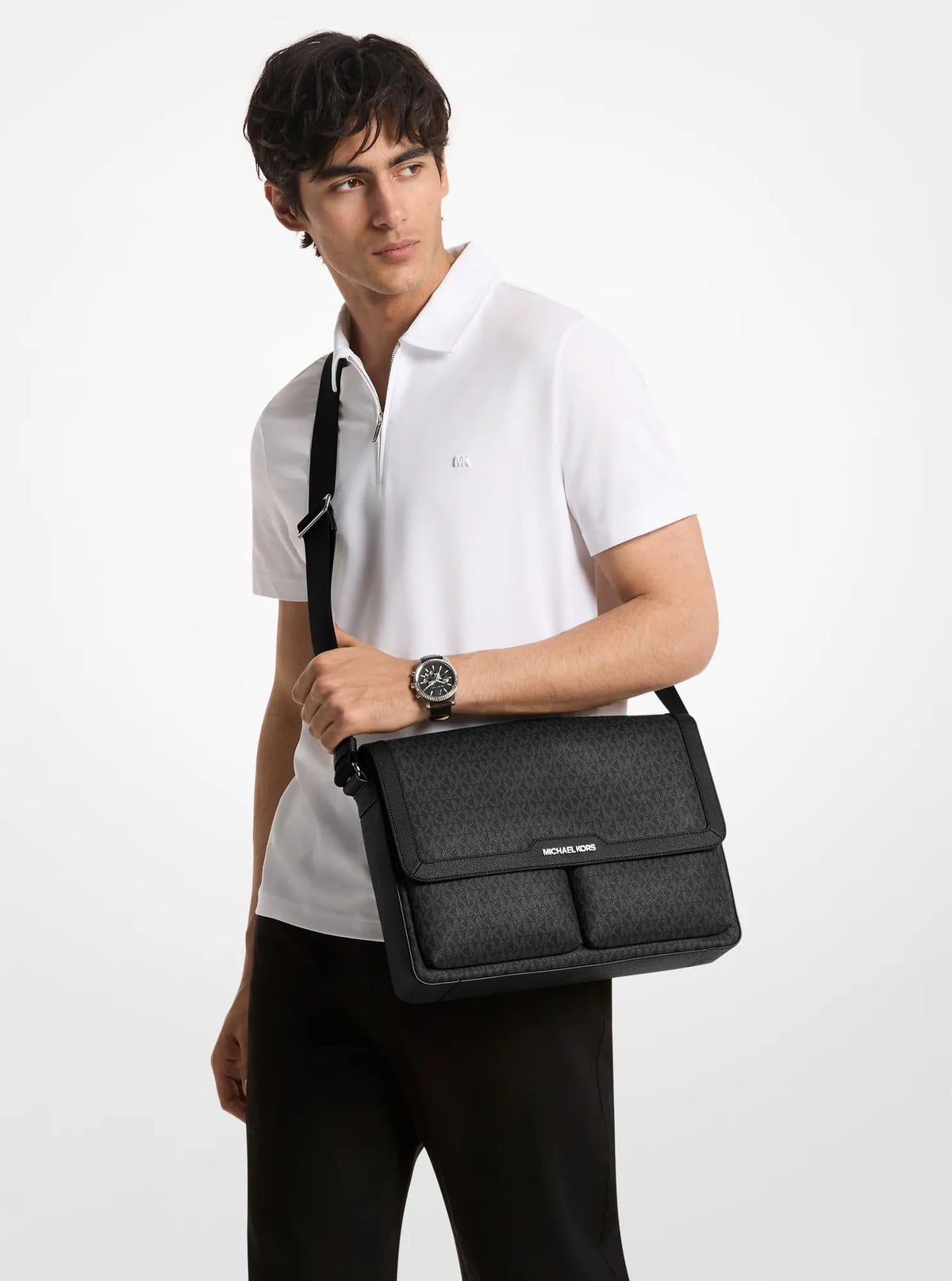 Pacey Medium Signature Logo Messenger Bag