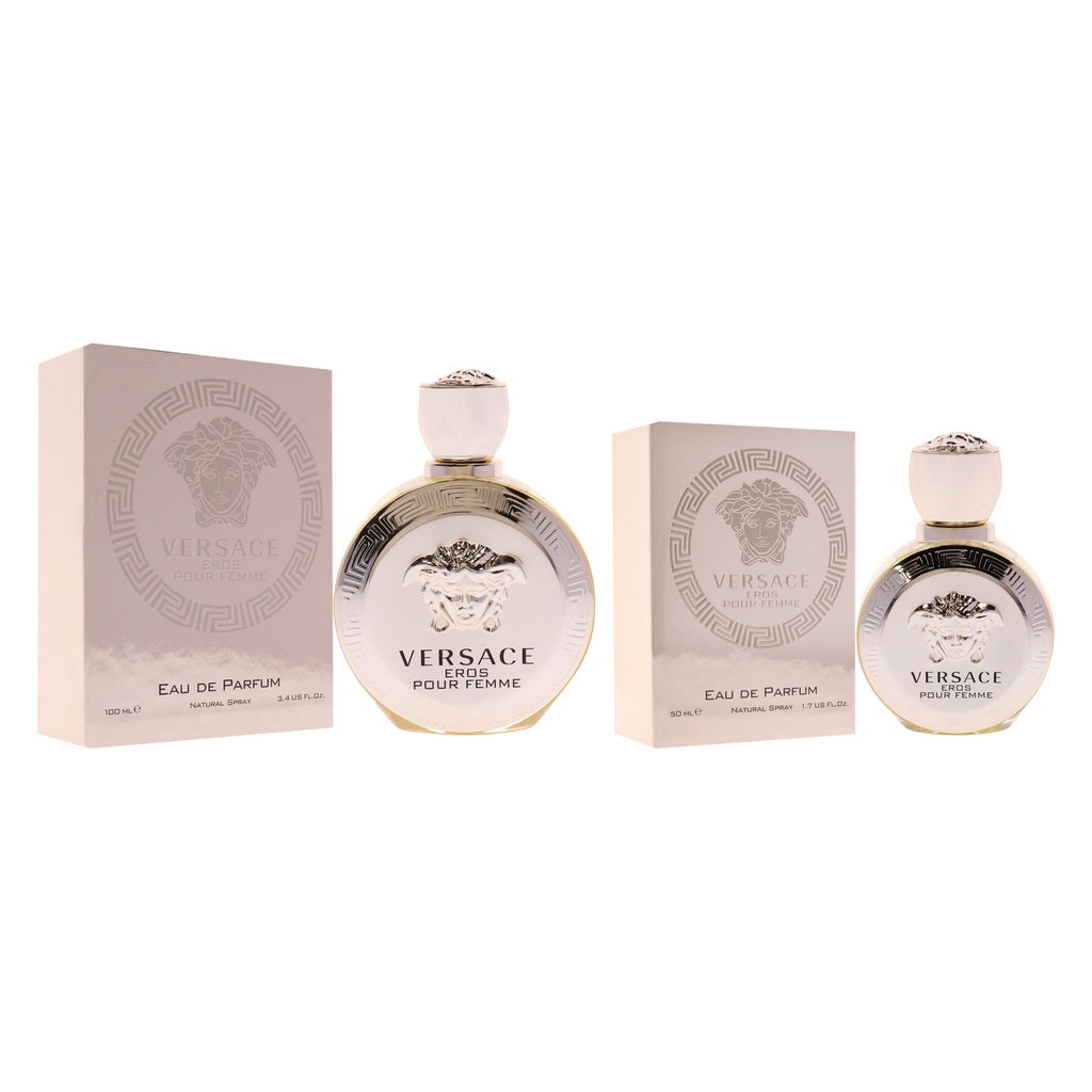 Versace Eros Pour Femme Kit by Versace for Women - 2 Pc Kit 3.4oz EDP Spray, 1.7oz EDP Spray