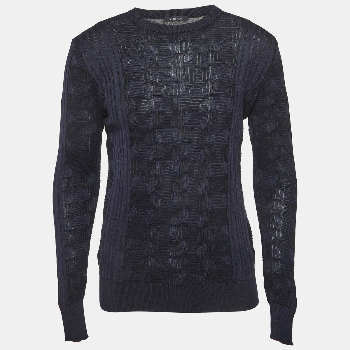 Versace Navy Blue Knit Sweatshirt