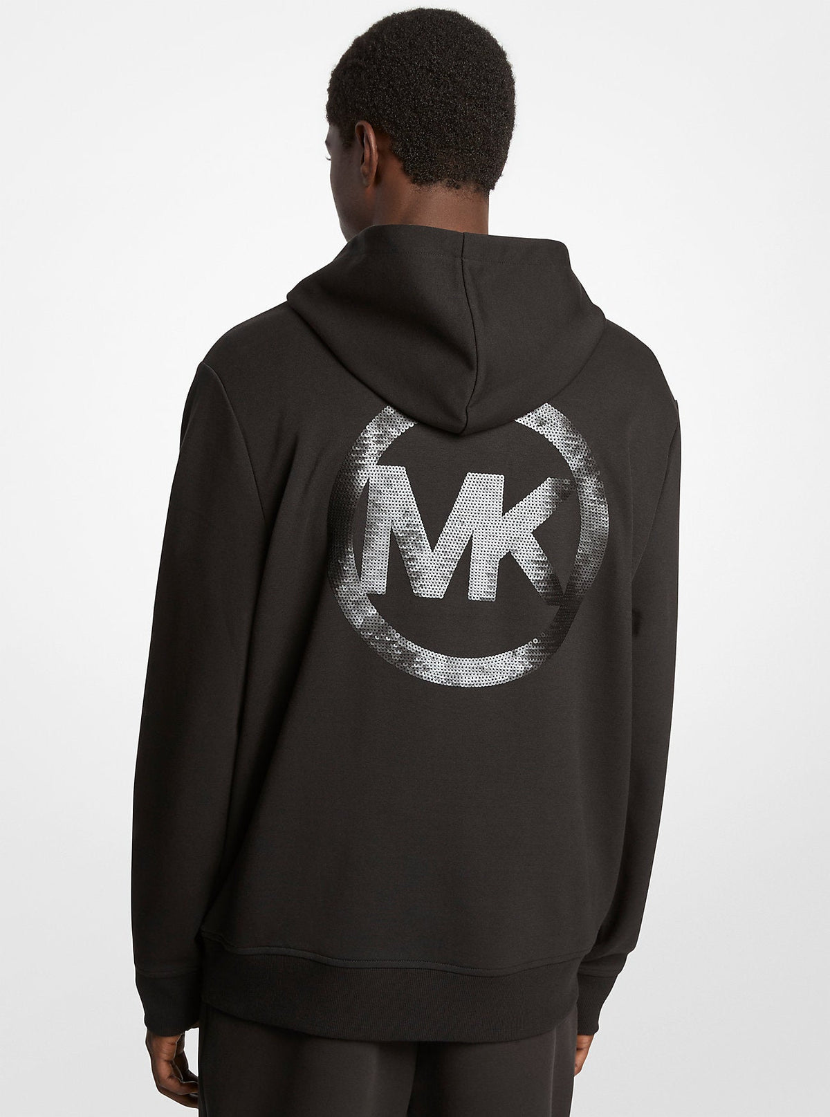 Embellished Logo Cotton Blend Hoodie