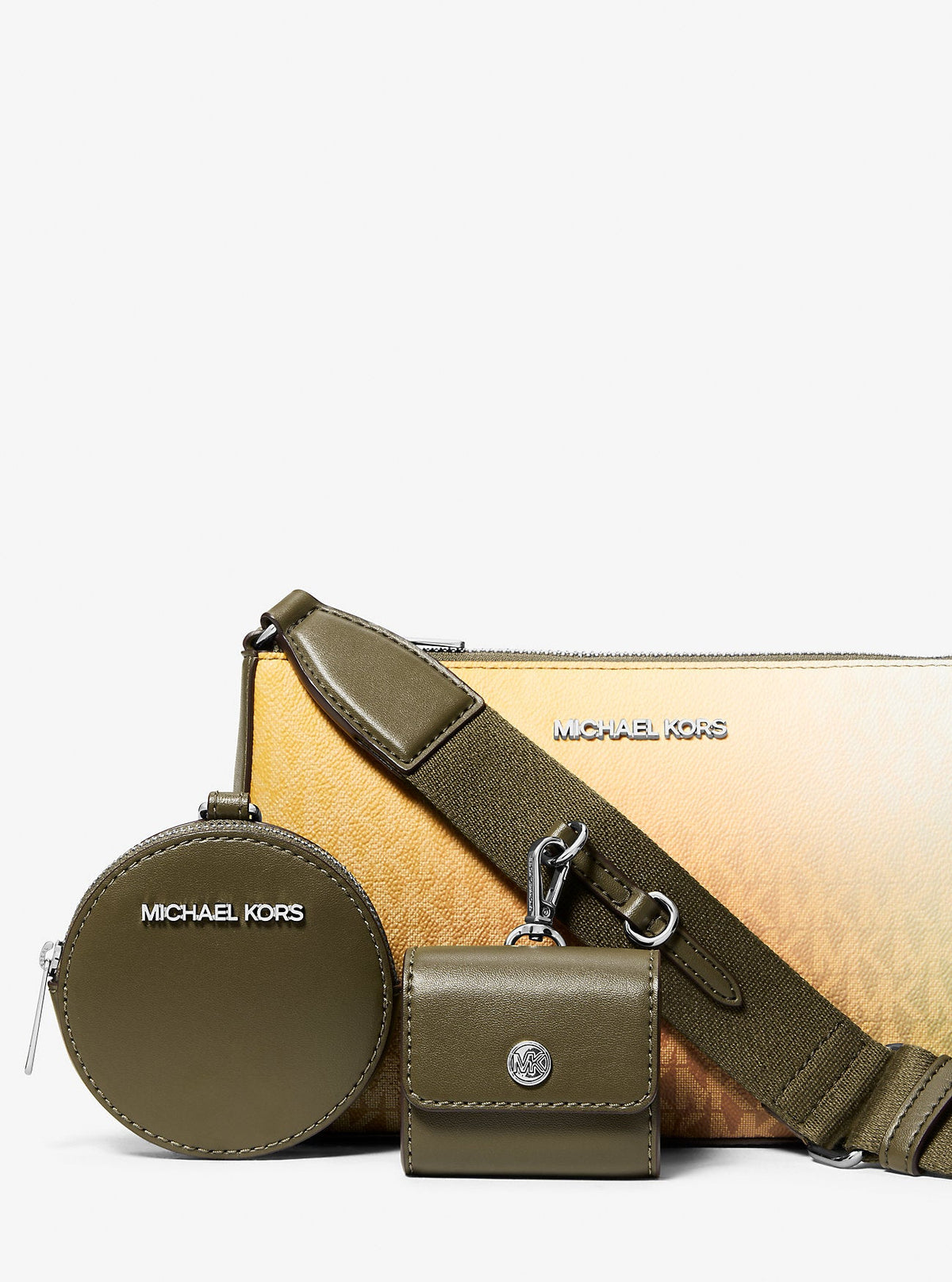 Jet Set Small Ombré Signature Logo Crossbody Bag with Case for Apple Airpods Pro