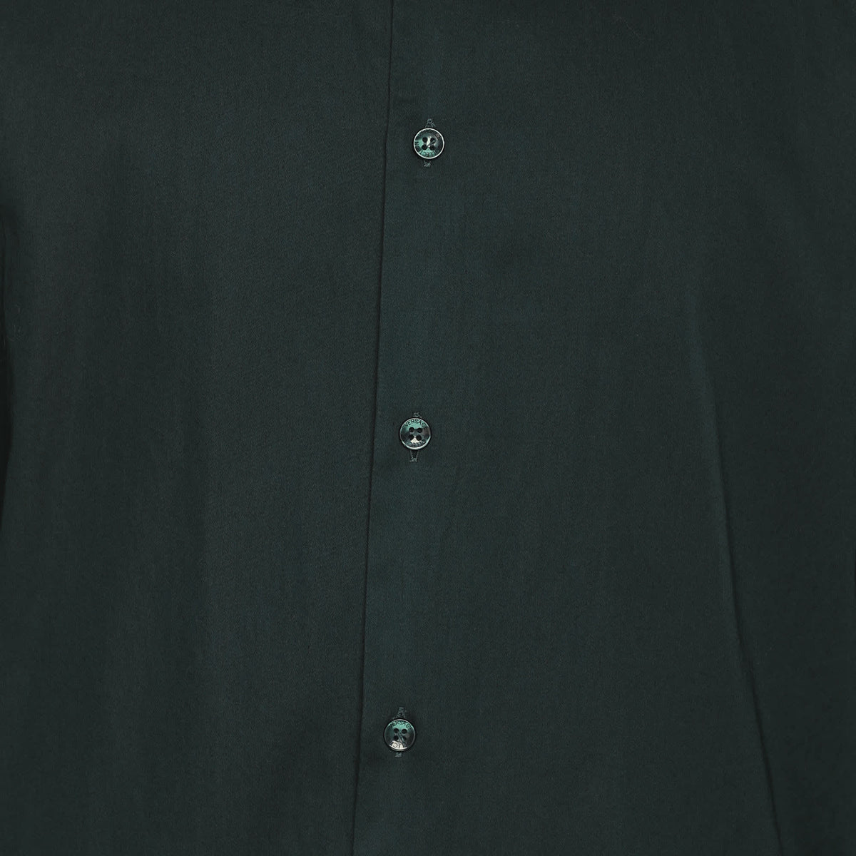 Versace Collection Green Stretch Cotton Printed Collar Shirt