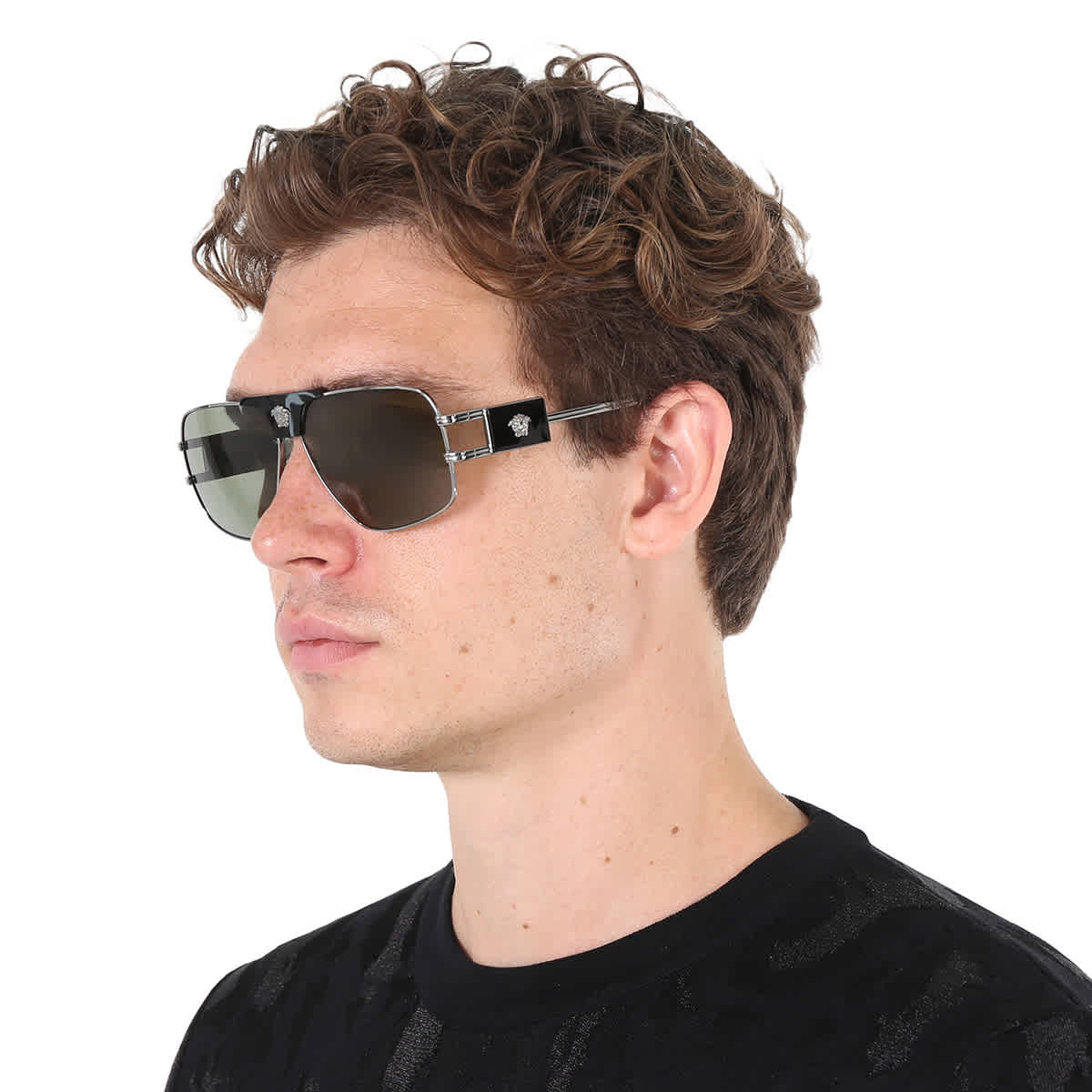 Versace Green Navigator Men's Sunglasses VE2251 1001/2 63