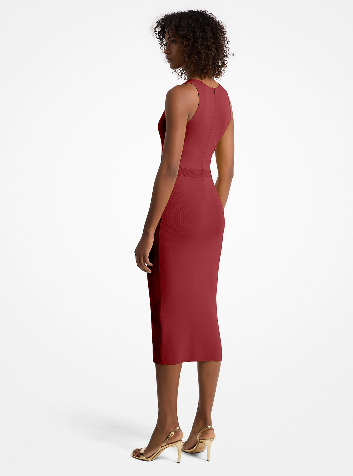 Stretch Viscose Blend Midi Tank Dress