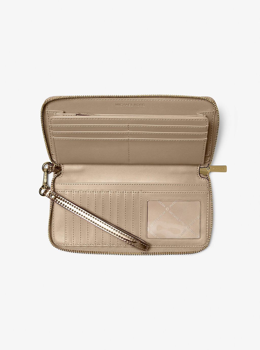 Jet Set Large Metallic Logo Debossed Continental Wallet