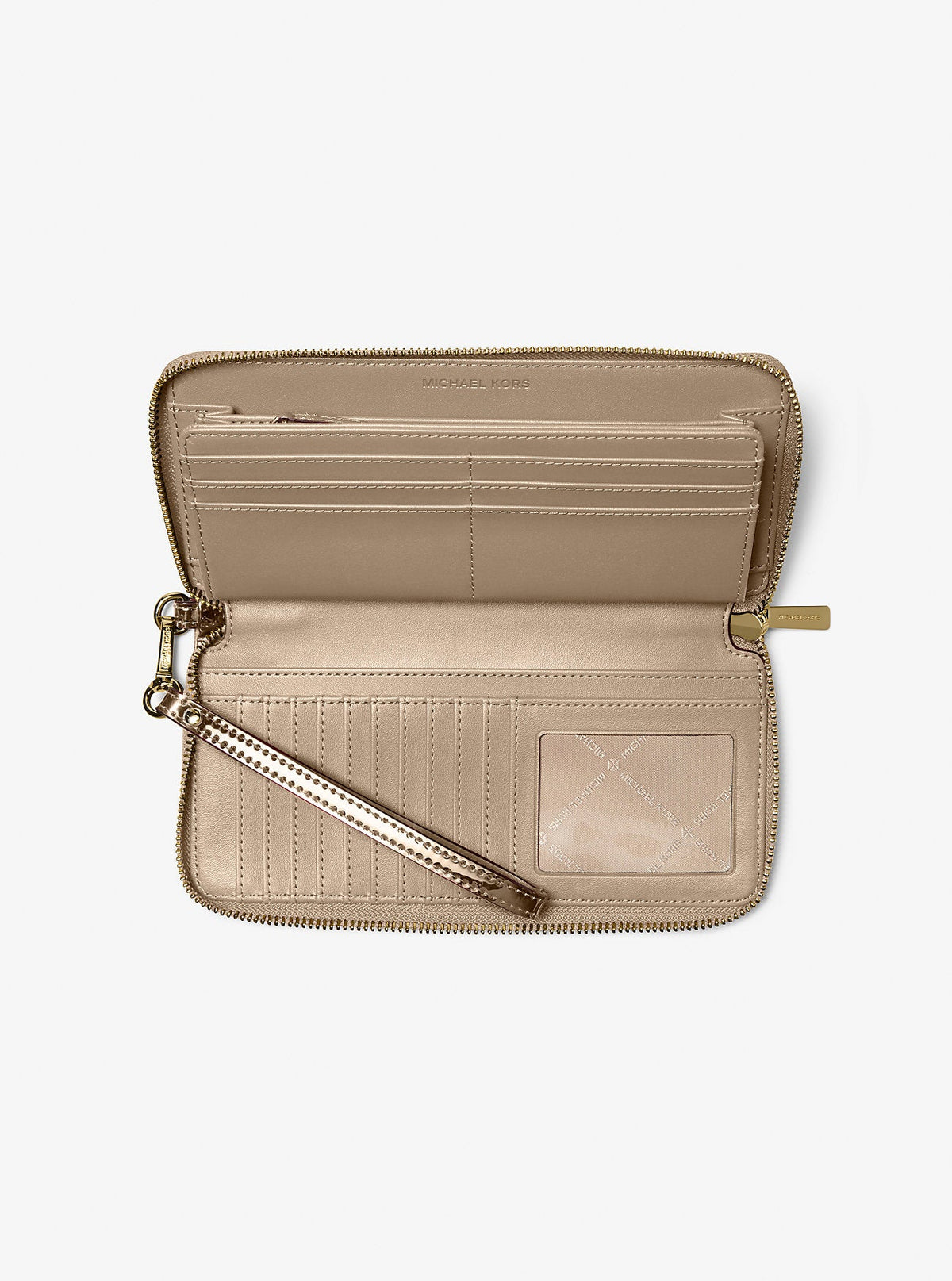 Jet Set Large Metallic Logo Debossed Continental Wallet