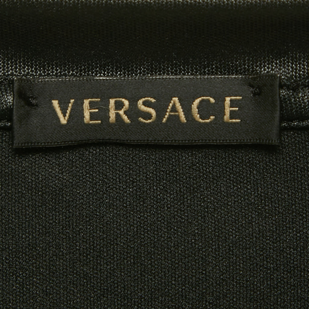 Gianni Versace Black Graphic Logo Detail Jersey T-Shirt