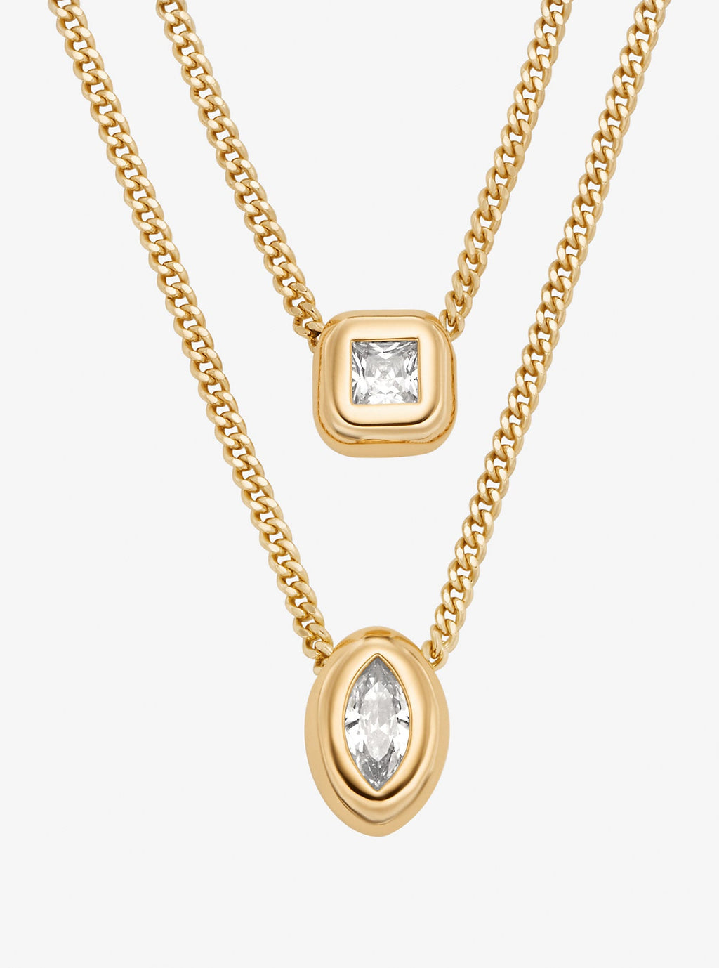 Cubic Zirconia Double Layered Necklace