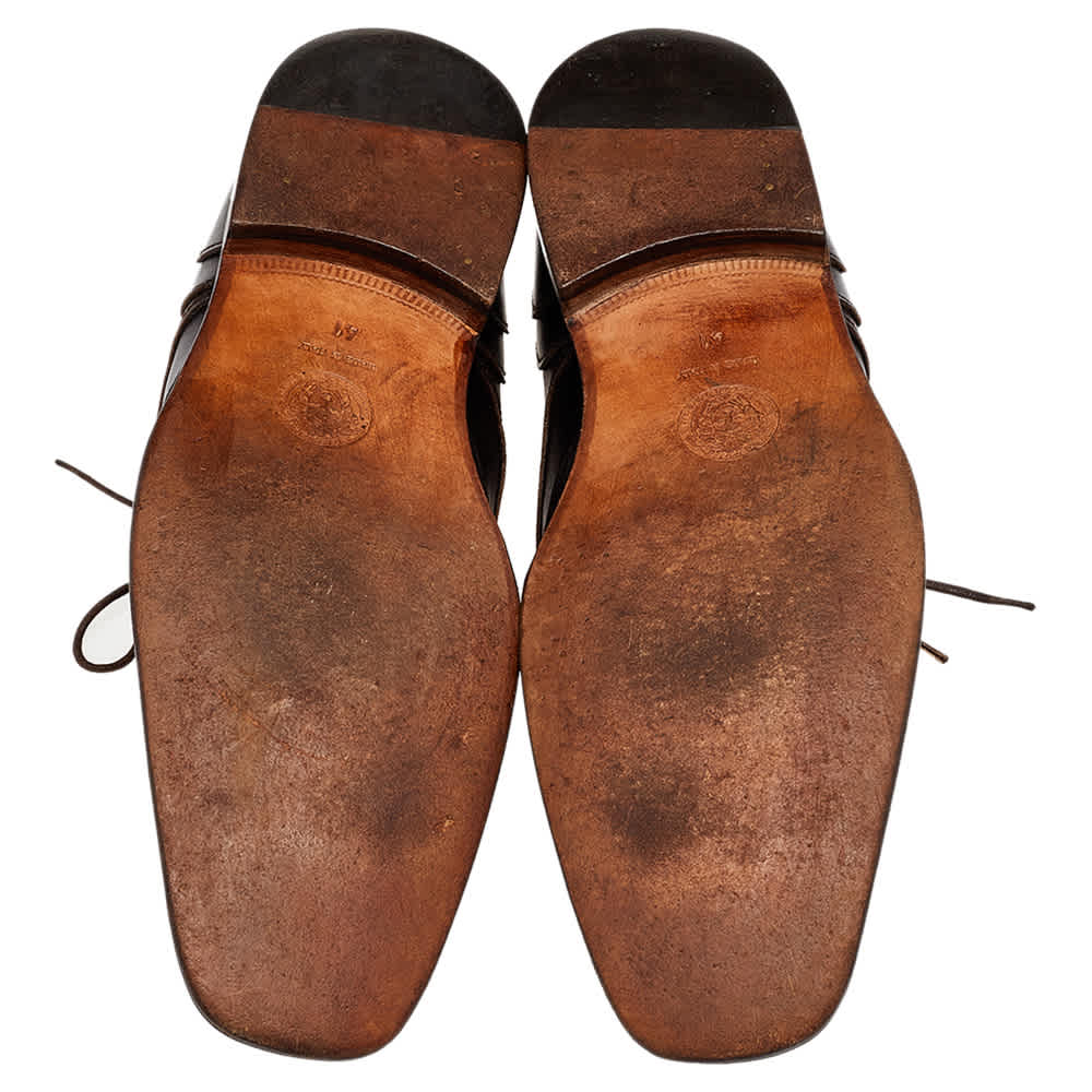 Versace Brown Leather Lace Up Derby