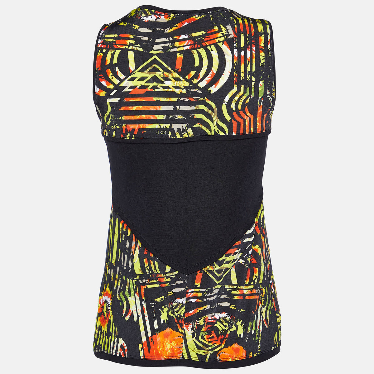 Versace Jeans Black Printed Jersey Tank Top