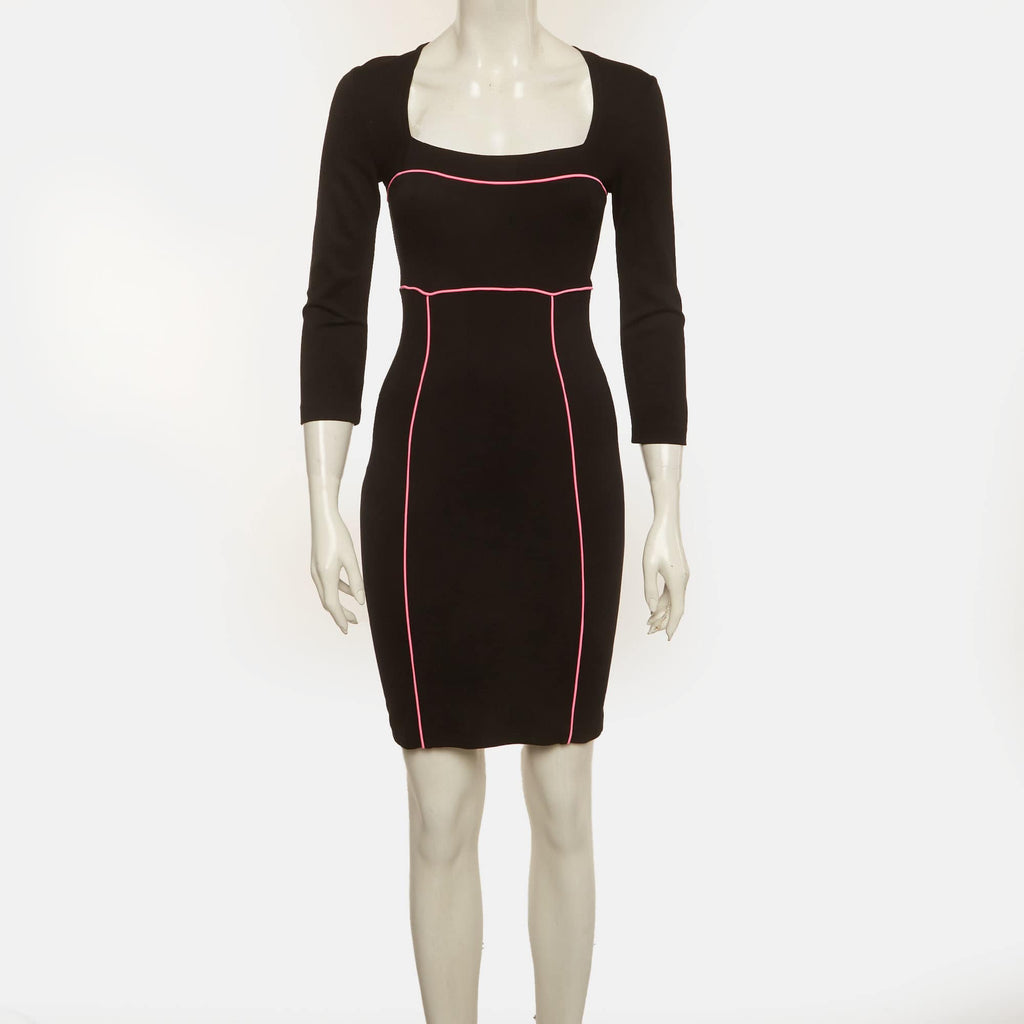 Versace Collection Black Jersey Shift Mini Dress