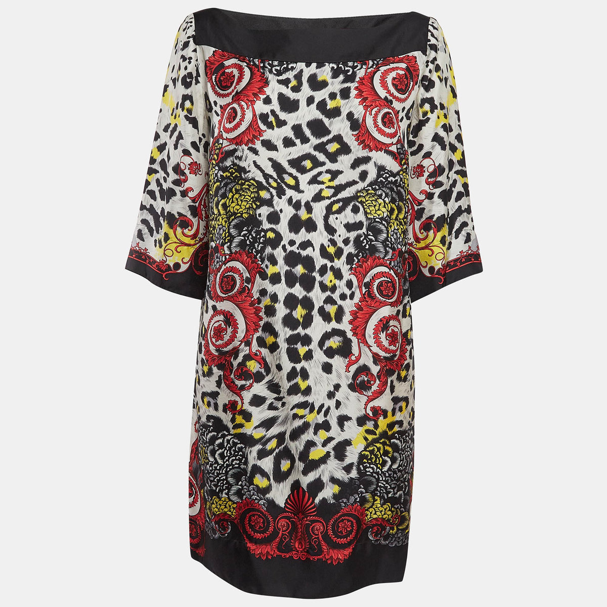 Versace Collection Multicolor Printed Silk Mini Dress