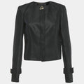 Versace Black Cotton Blend Button Front Jacket