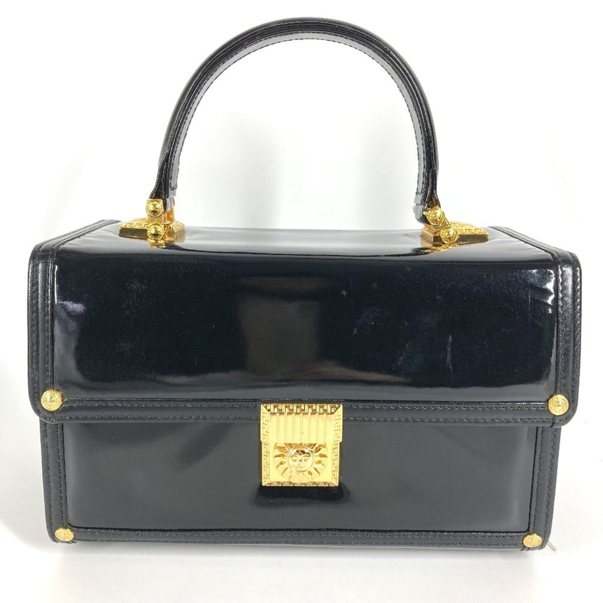 Versace Patent Leather Handbag Vanity Bag (Pre-Owned)