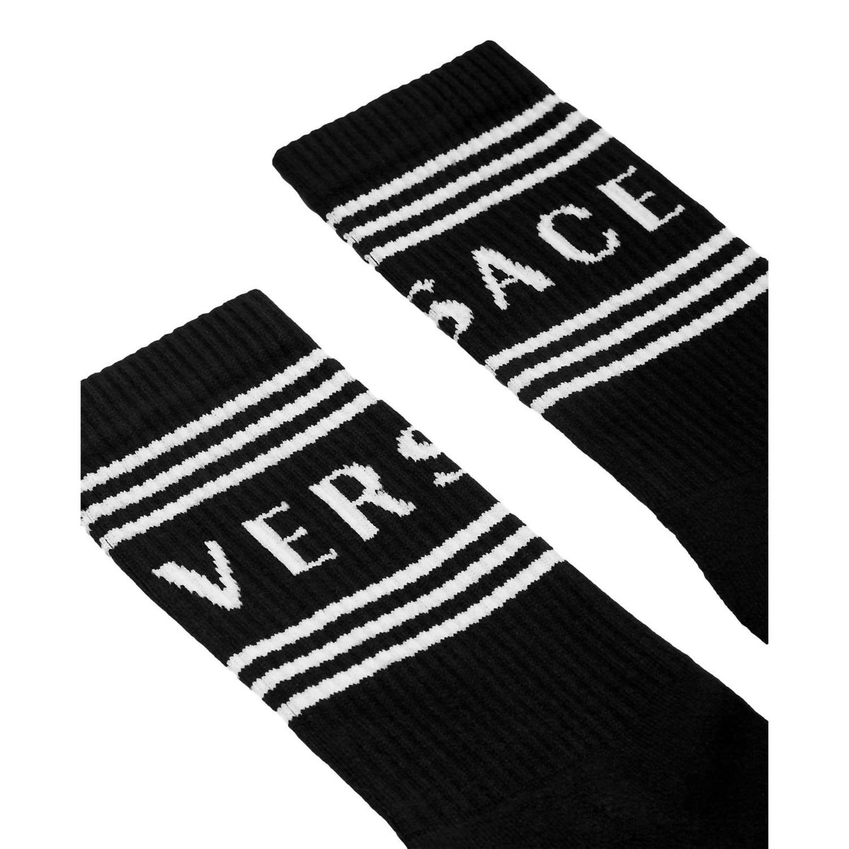 Unisex 90S Style Vintage Logo Tube Socks In Black
