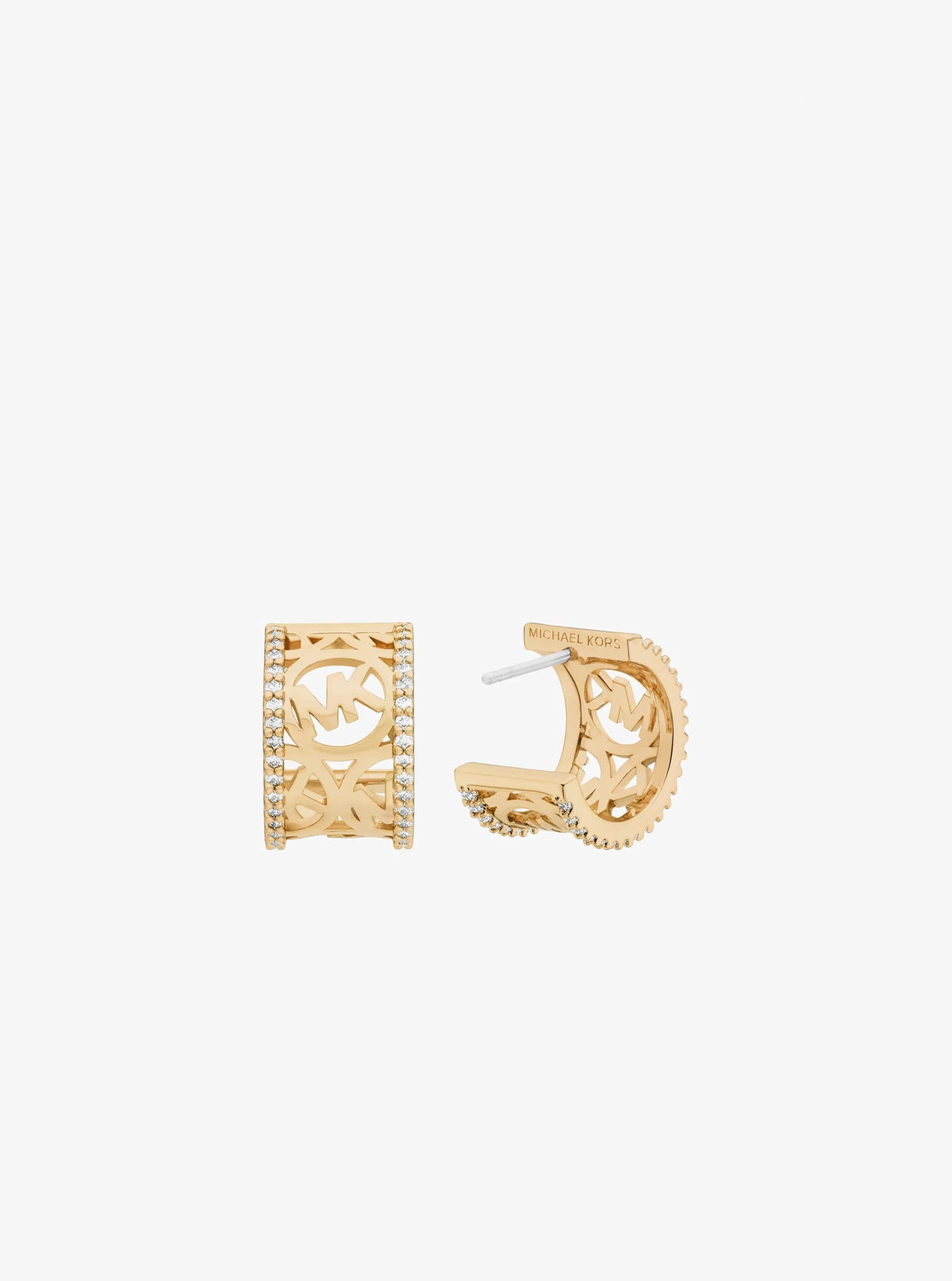 Pavé Perforated Huggie Earrings