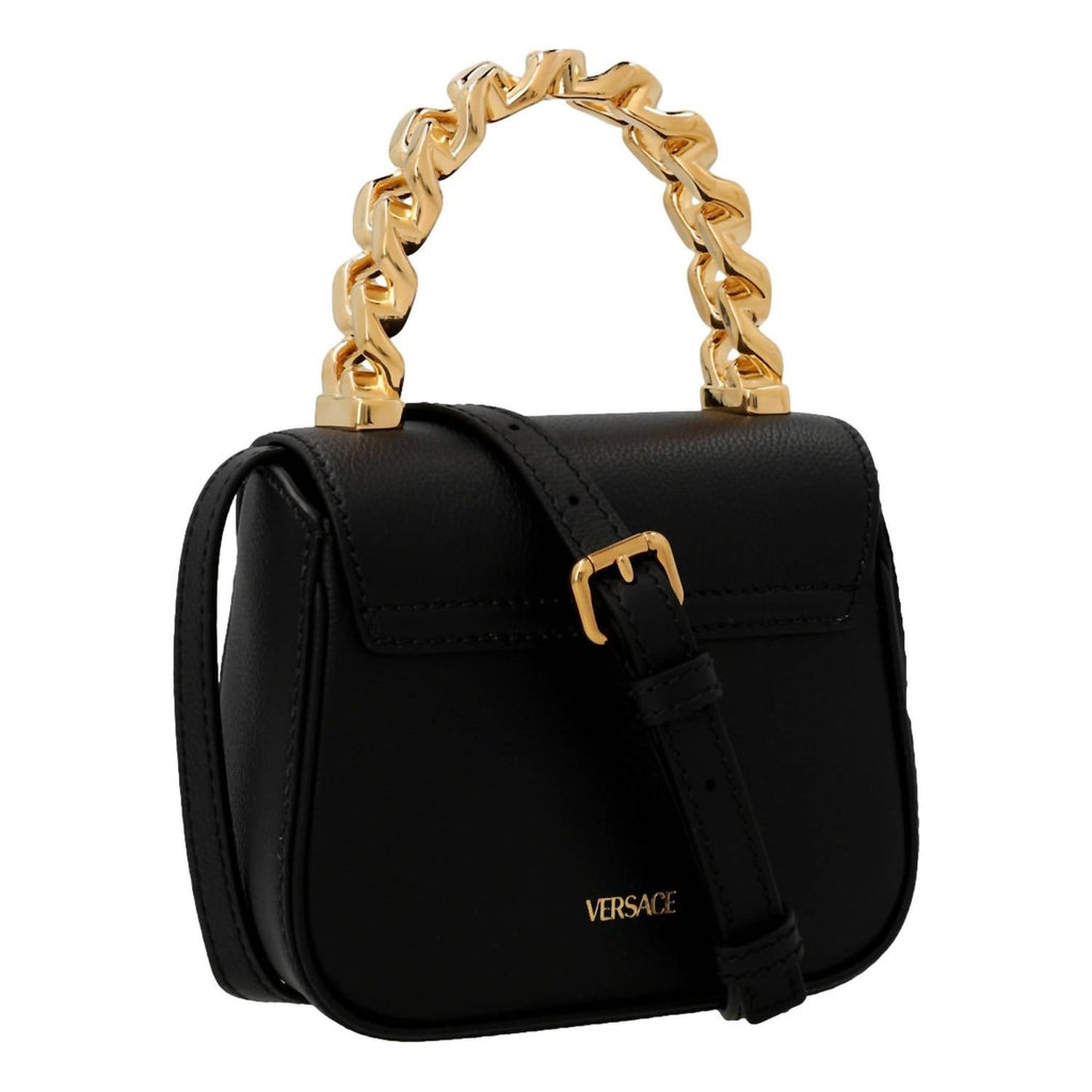 Women's Top Handle Mini Vitello Leather Handbag In Black