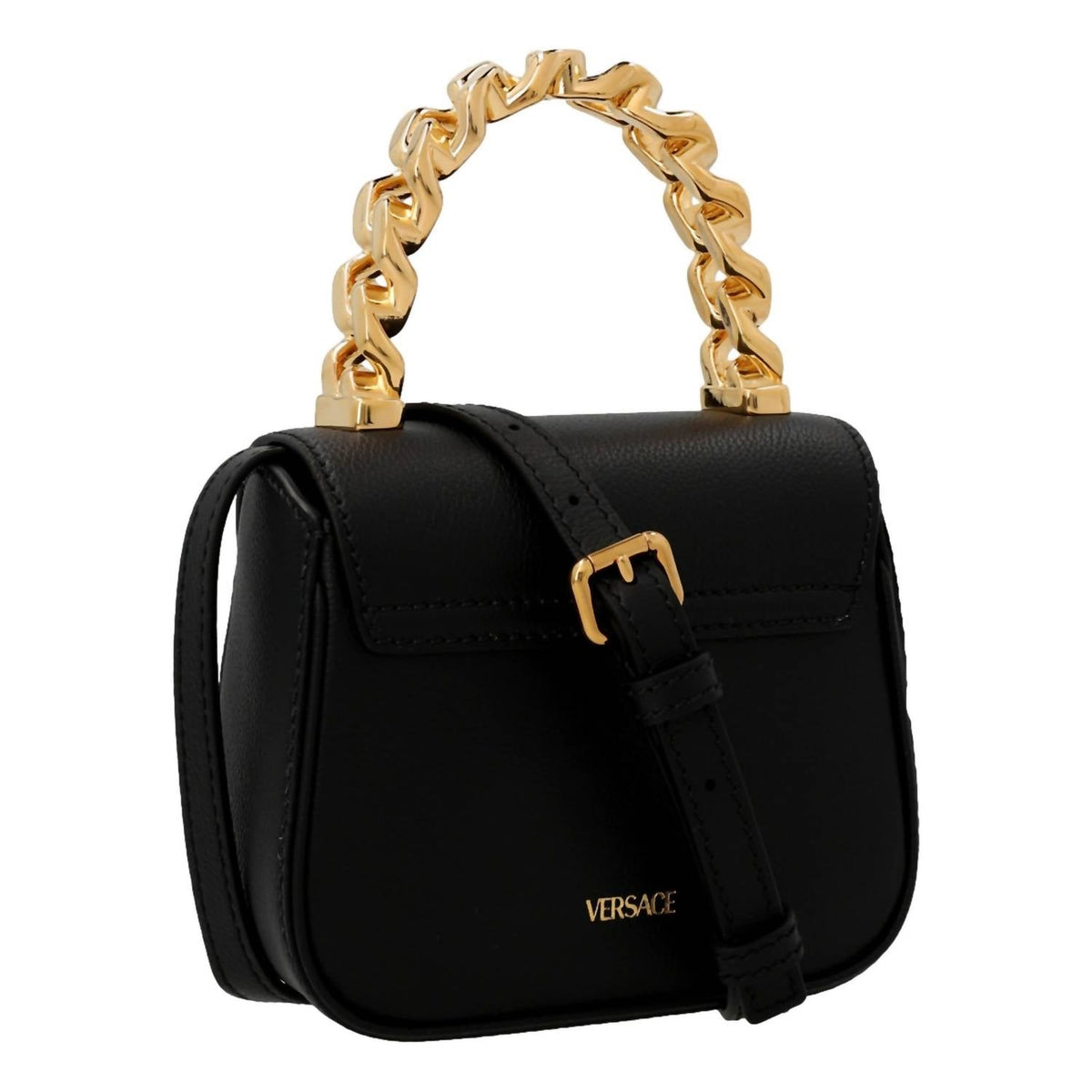 Women's Top Handle Mini Vitello Leather Handbag In Black