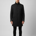 Versace Collection Black Cotton Leather Trim Field Jacket