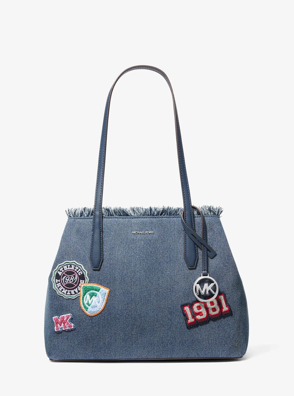 Avalon Medium Embellished Denim Convertible Tote Bag