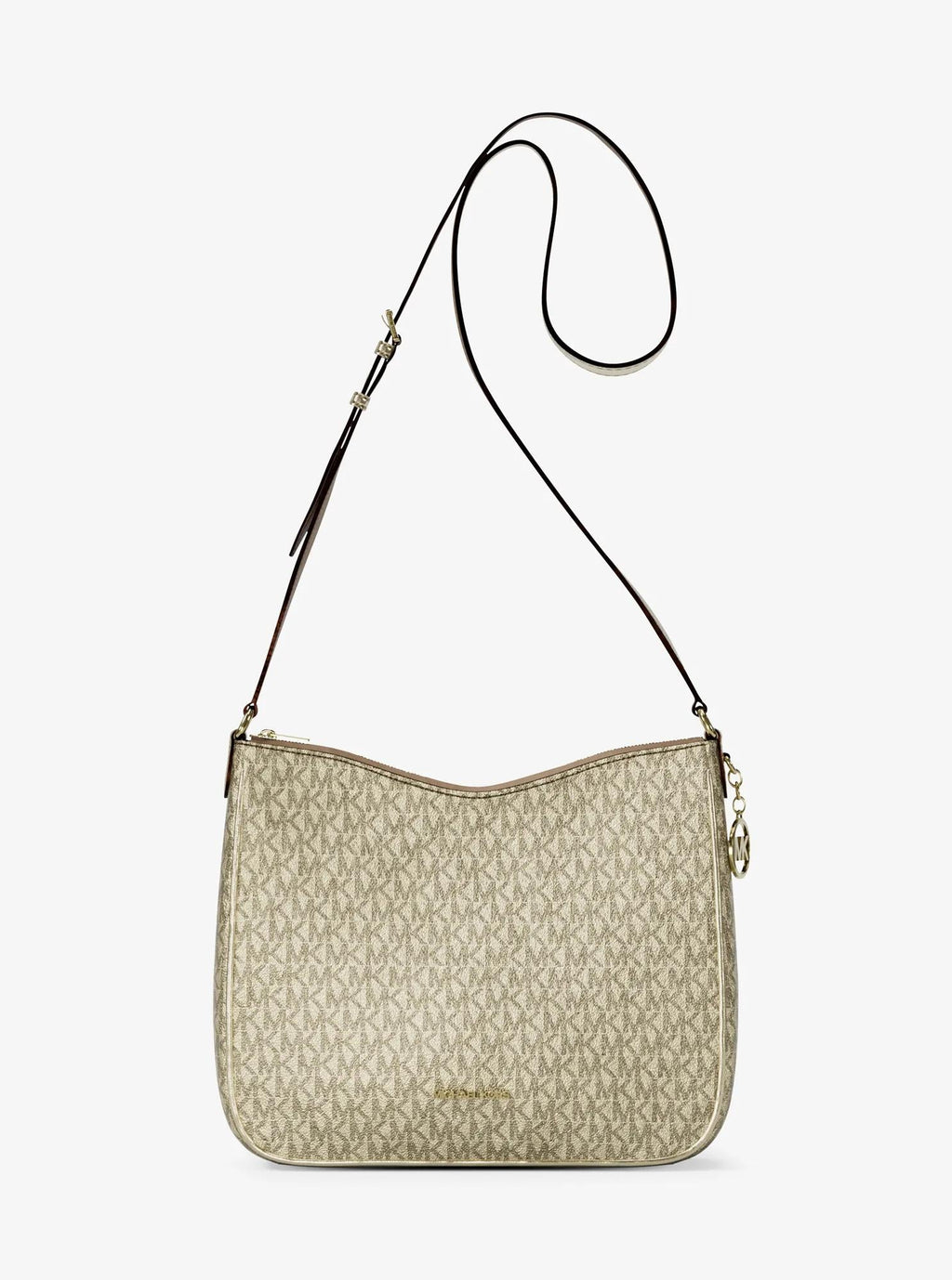 Nayla Medium Metallic Signature Logo Messenger Bag