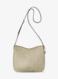 Nayla Medium Metallic Signature Logo Messenger Bag