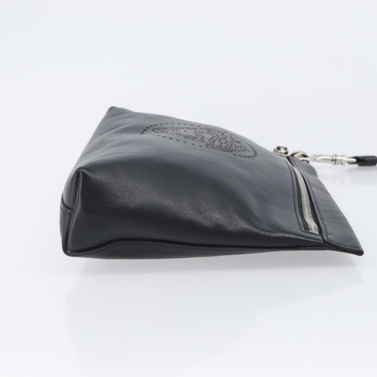 Versace Logo Medusa Wristlet Leather Leather Clutche & Pouche Bag (Pre-Owned)